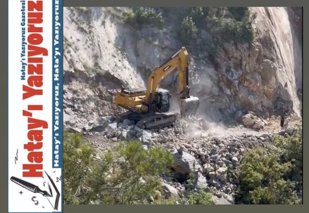 TAŞ OCAĞI 7 MAHALLEYİ BESLEYEN SU HATTINA ZARAR VERDİ