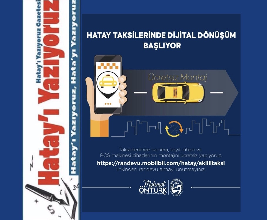 HATAY TAKSİLERİNDE DİJİTAL DÖNÜŞÜM BAŞLIYOR