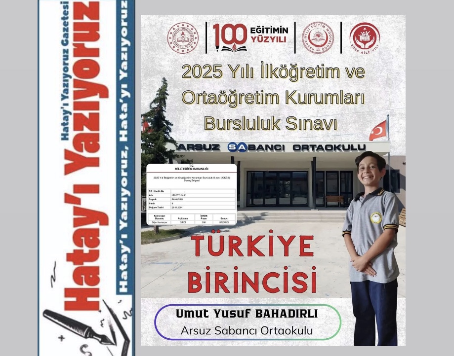 TÜRKİYE BİRİNCİSİ ARSUZ’DAN