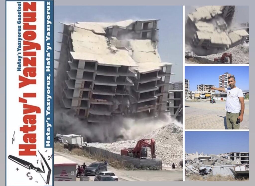 DEPREM ETKİSİ YAŞATAN 12 KATLI BİNANIN YERLE BİR OLDUĞU ANLAR KAMERADA