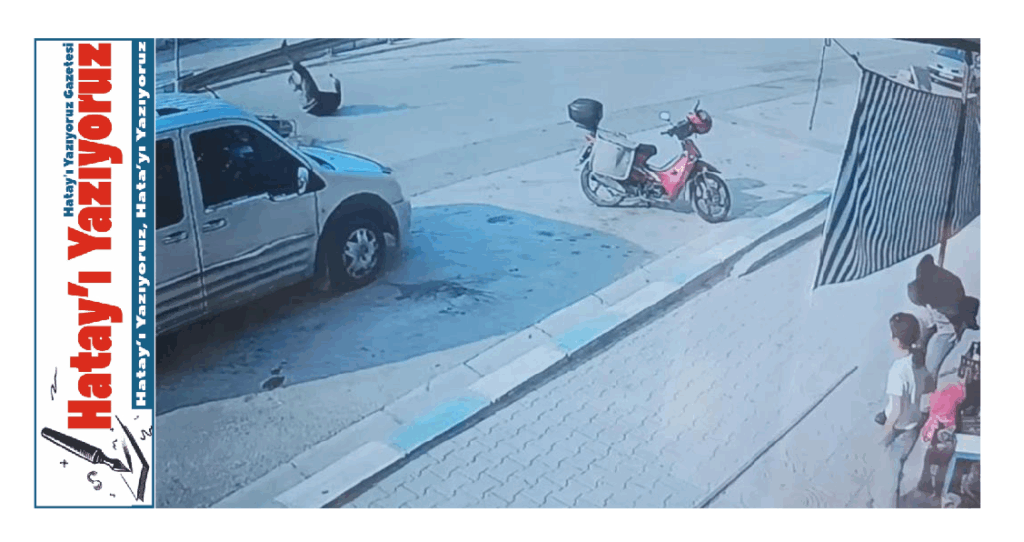 KAPIYI AÇMASIYLA MOTOSİKLET SÜRÜCÜSÜ YERE YIĞILDI
