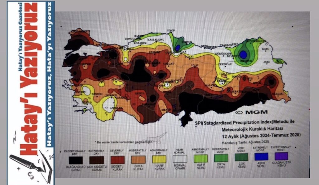 METEOROLOJİ GENEL MÜDÜRLÜĞÜ KURAKLIK HARİTASINI YAYINLADI!
