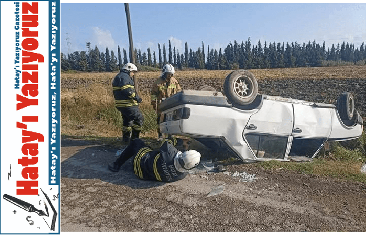 TAKLA ATAN OTOMOBİLDE 2 KİŞİ YARALANDI