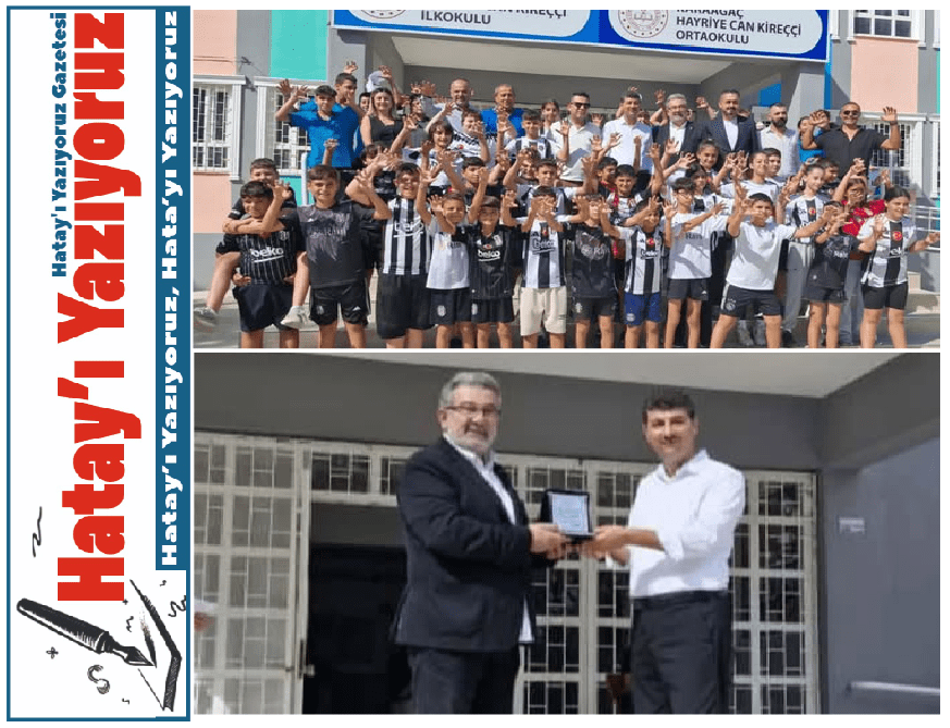 ARSUZ KARAAĞAÇ HAYRİYE CAN KİREÇÇİ İLKÖĞRETİM OKULUNUN TADİLATINA DESTEK VEREN İSKENDERUN BEŞİKTAŞLILAR DERNEĞİ’NE TEŞEKKÜR PLAKETİ
