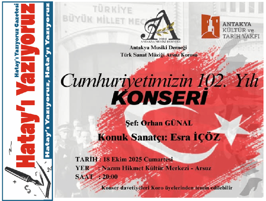 CUMHURİYETİMİZİN 102. YILI COŞKULU BİR KONSERLE KUTLANACAK