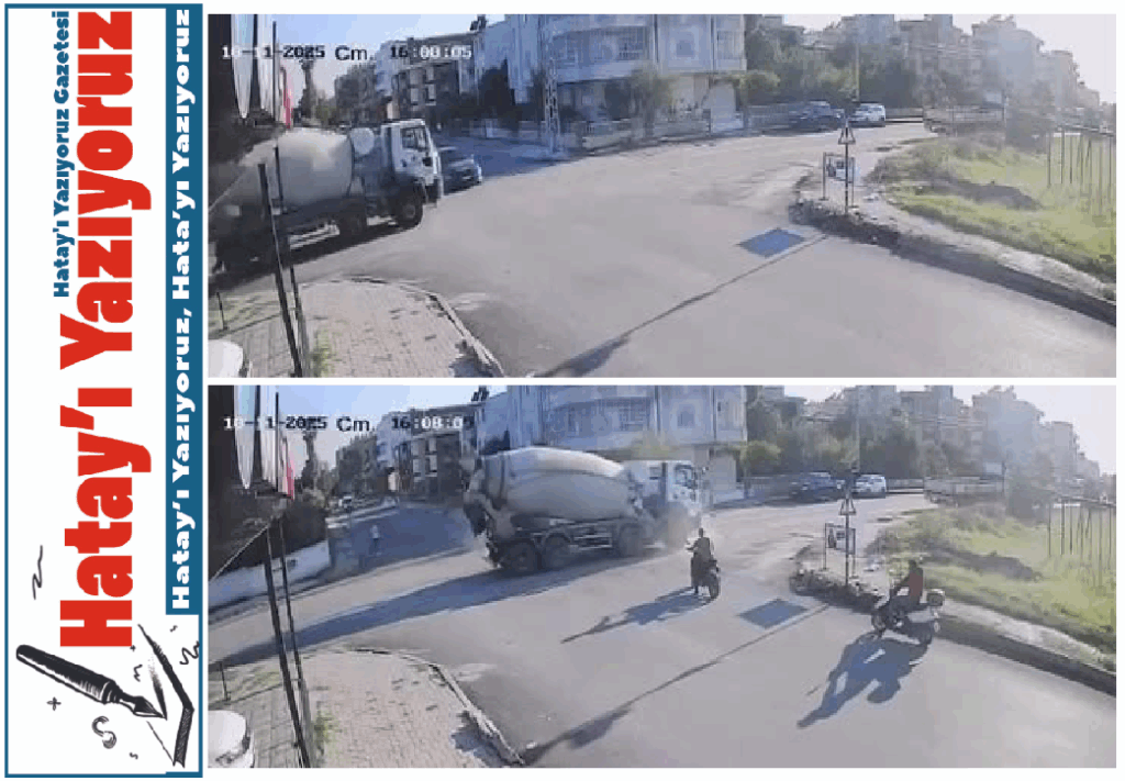 BETON MİKSERİYLE OTOMOBİLİN ÇARPIŞTIĞI KAZA KAMERADA